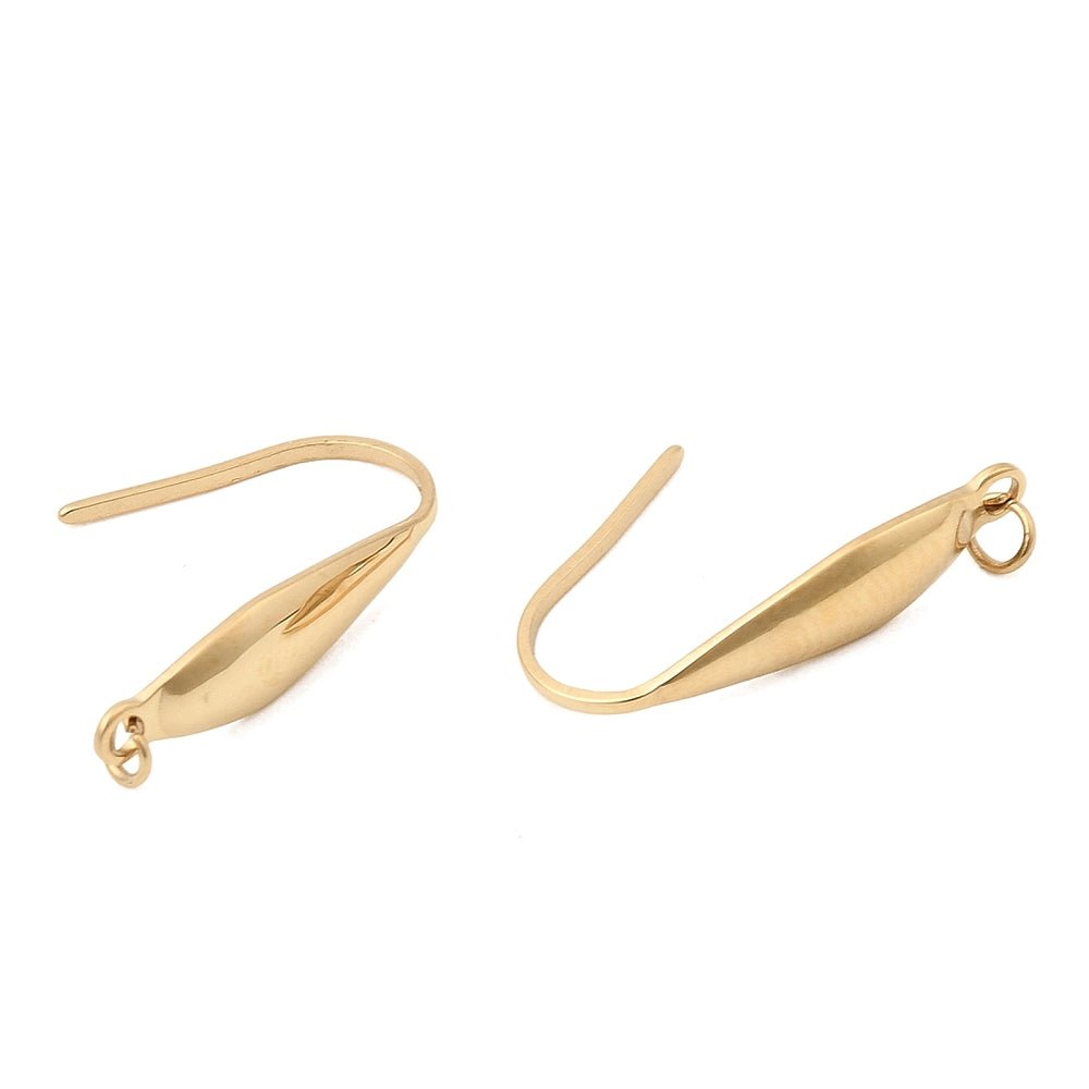 Vandfaste Ørekroge – 18K Forgyldt Stål (19,5mm) - Uniq Perler - 120007