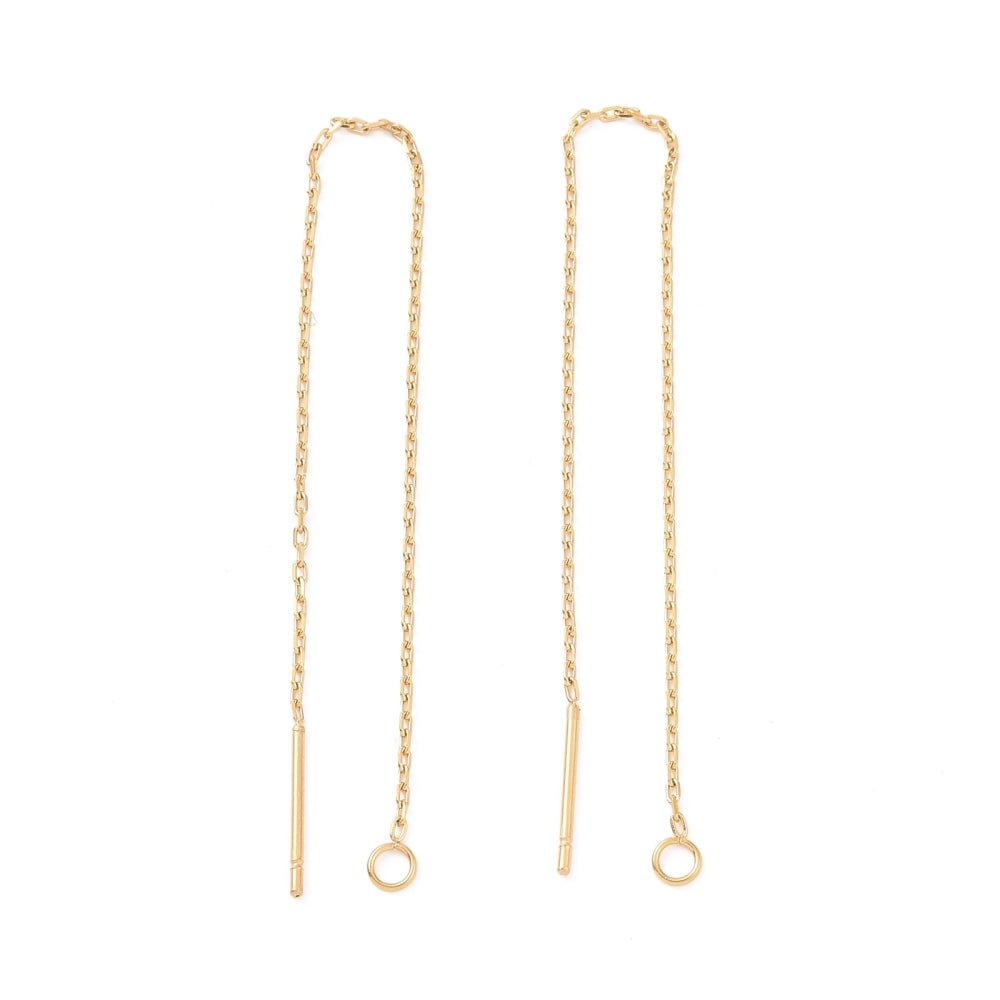 Vandfaste Ørekæder – 18K Forgyldt Stål (100 - 109mm) 1 par - Uniq Perler -