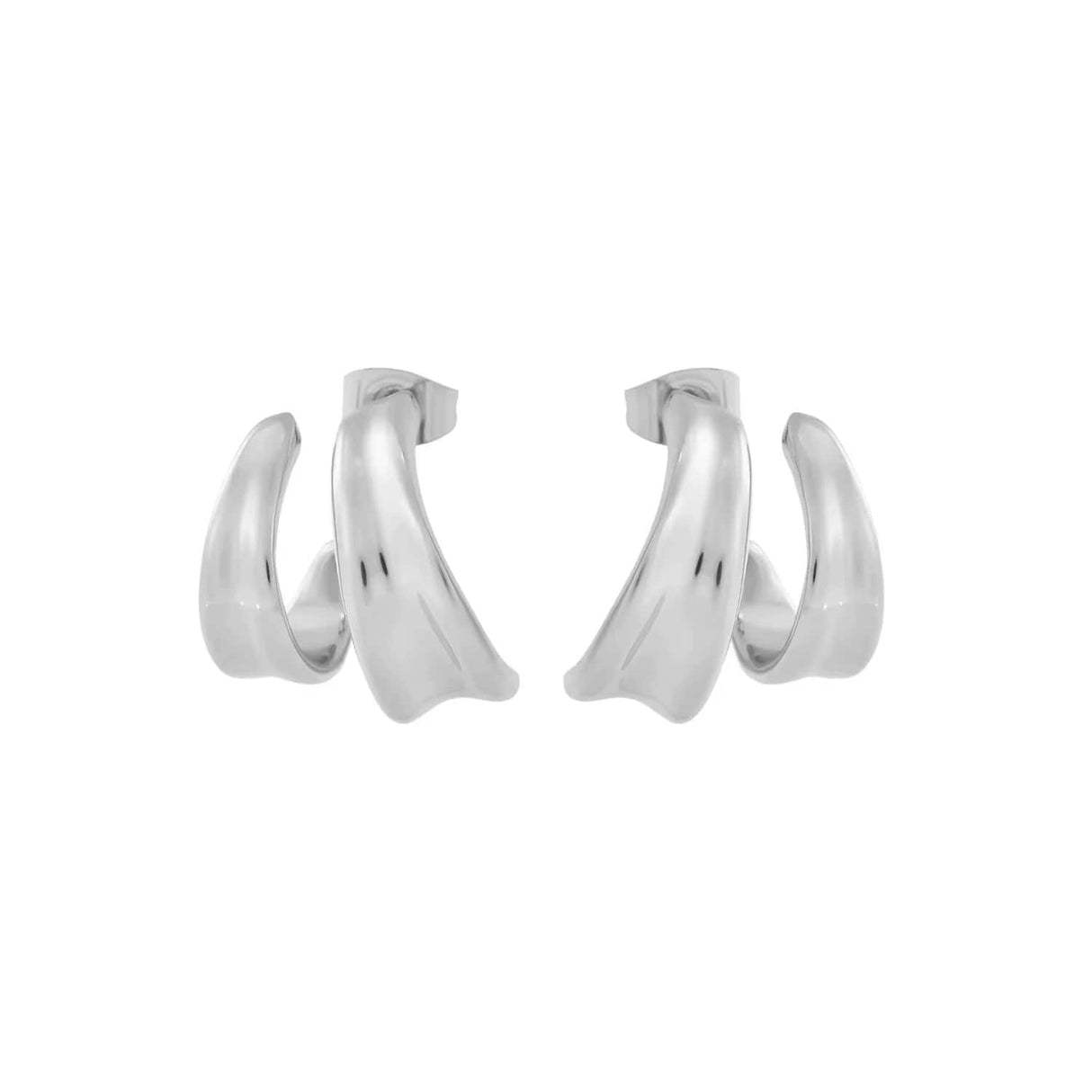 Vandfaste Øreringe i Kirurgisk Stål – Dobbelt Look Effekt - Uniq Perler - 855788