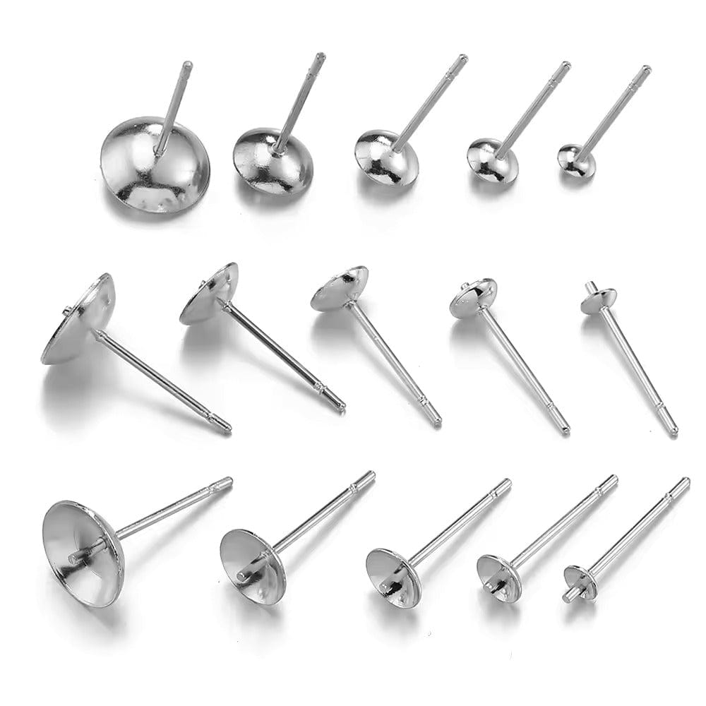 Vandfaste Ørestikkere - Stål (Til Topboret Perler, 12x4mm) - Uniq Perler - 112166