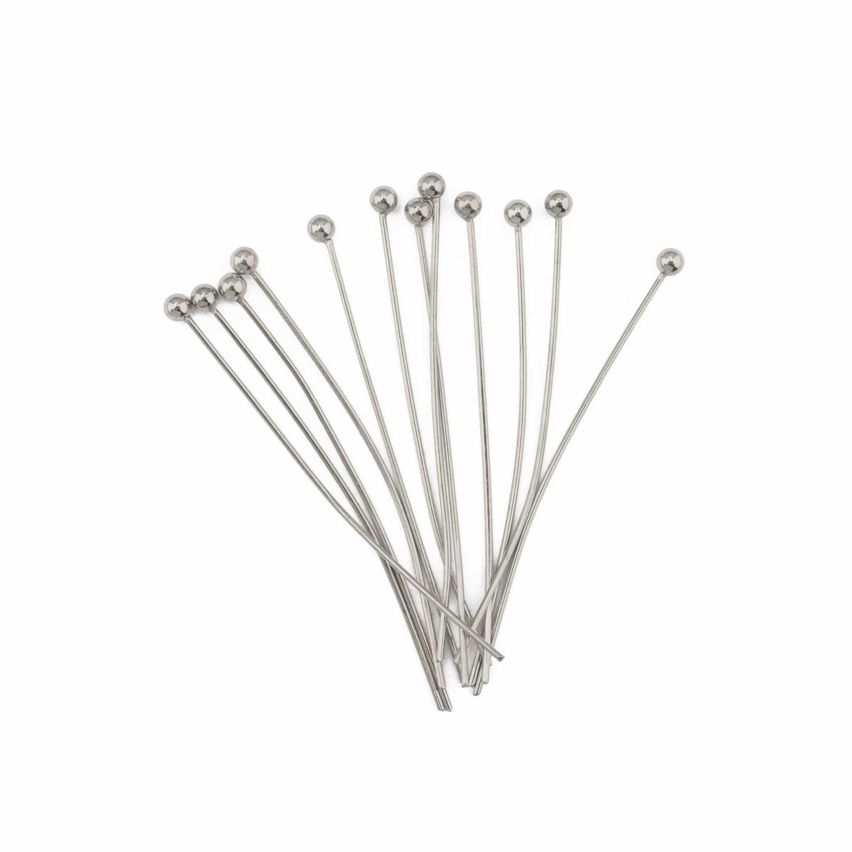 Vandfaste Perlestave Med Rundt Hoved – Stål (35x0,5mm), 20stk - Uniq Perler - 6434567