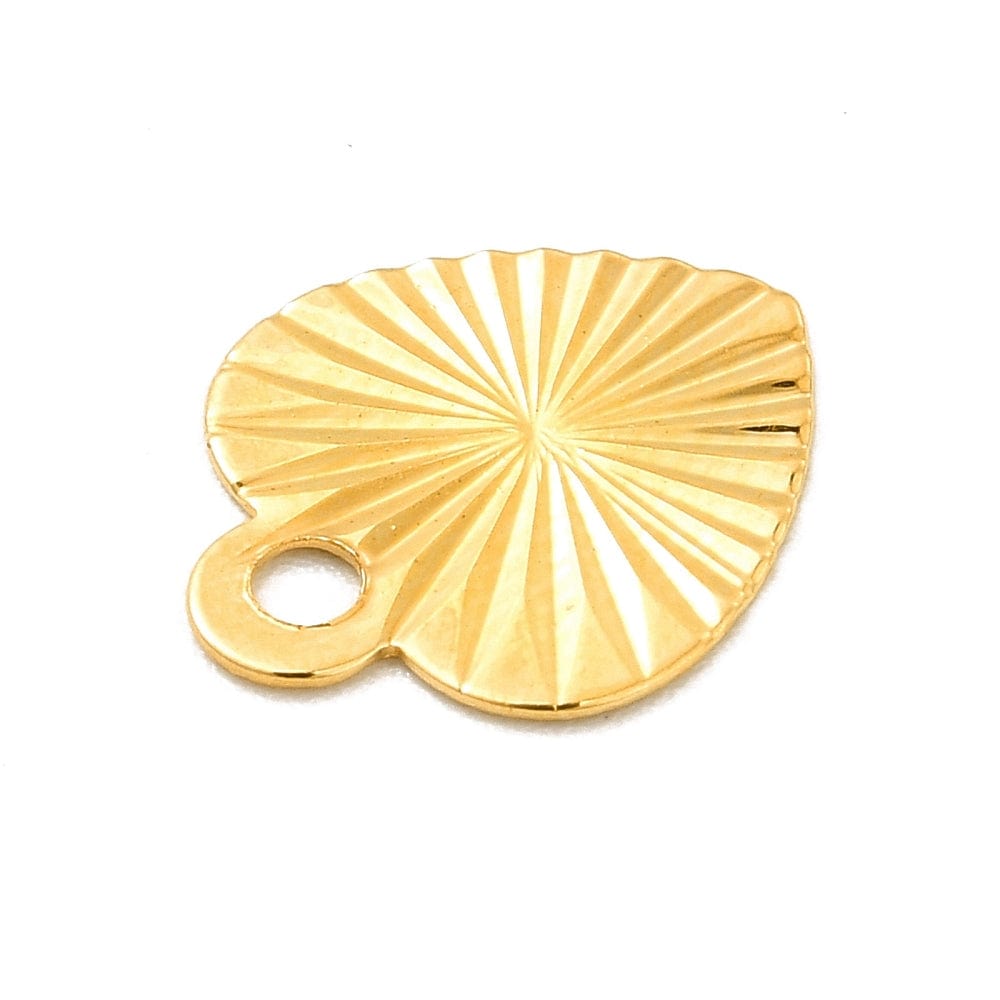 Vedhæng Hjerter Med Mønster, Langtidsholdbar Forgyldning, 12x10x0,3mm, 6 Stk - Uniq Perler - 0000014704