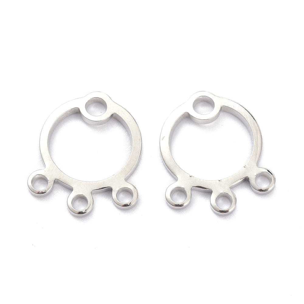 Vedhæng med 3 Øjne – Platiniumsfarvet Messing (13x11mm, 4 stk) - Uniq Perler - 0001489222