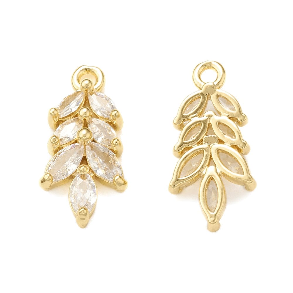 Vedhæng Med Klar Zirkonia Sten, 18K Forgyldt, (16x8x3mm) - Uniq Perler - 84732737