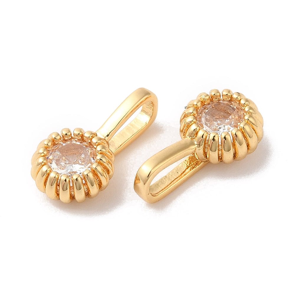 Vedhæng Med Klar Zirkonia Sten, Forgyldt, 11,5x6mm - Uniq Perler - 0001489299