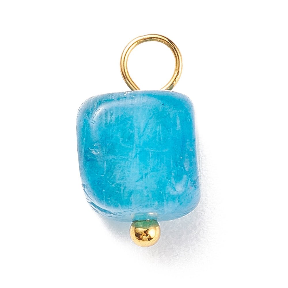 Vedhæng – Natursten Kube, Mix Farver (10 stk.) - Uniq Perler - 117050