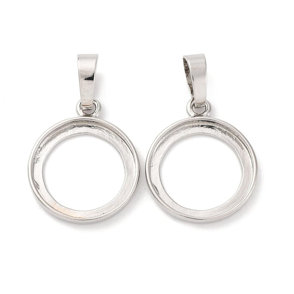 Vedhæng Til Cabochon – Langtidsholdbar Platin Farvet (18x21mm) - Uniq Perler - 115085