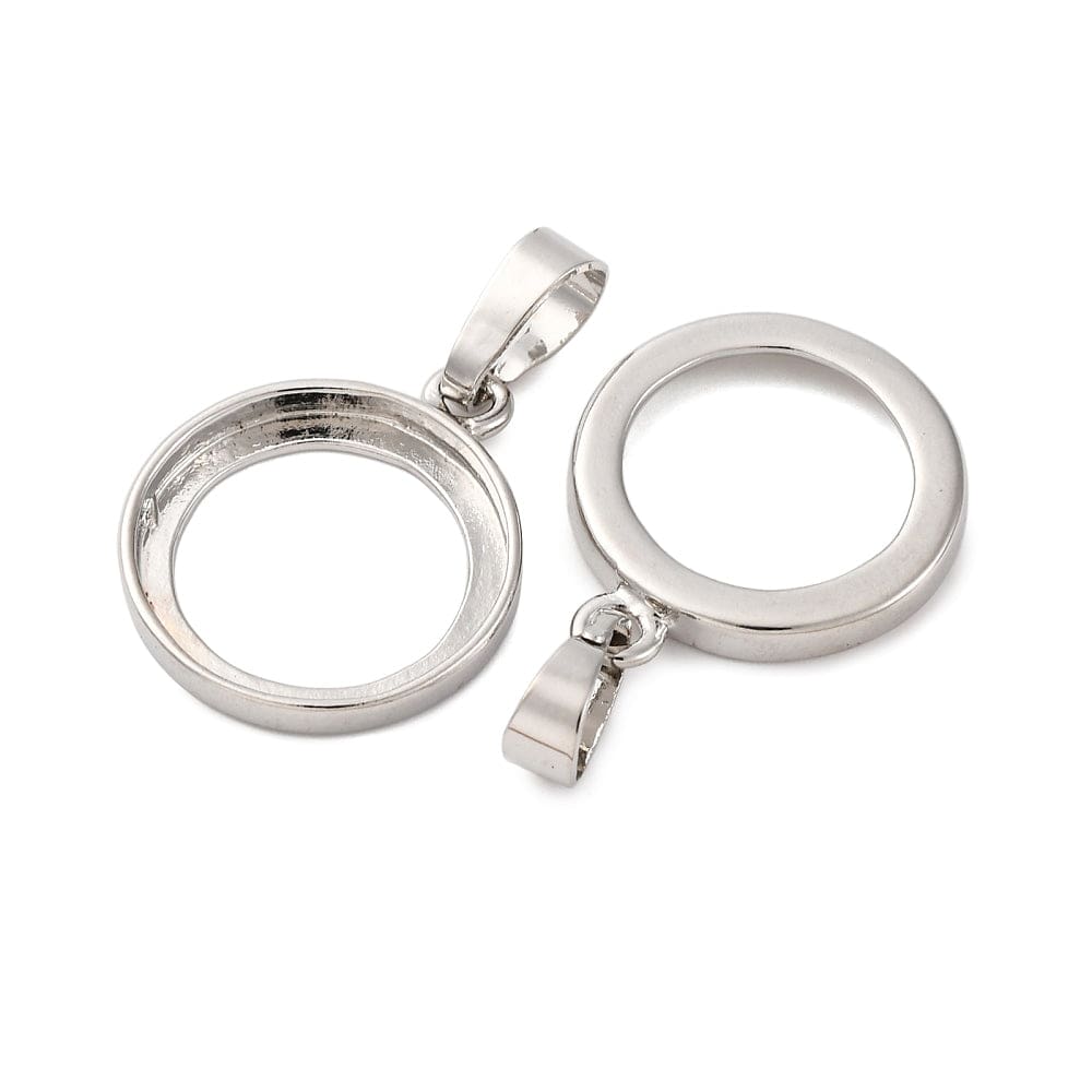 Vedhæng Til Cabochon – Langtidsholdbar Platin Farvet (18x21mm) - Uniq Perler - 115085