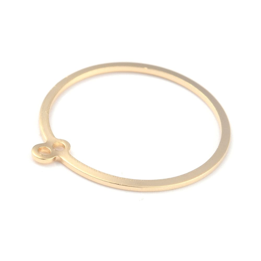 Vedhæng/Mellemled Med Dobbelt Øje, Forgyldt, (6 Stk) - Uniq Perler - 115679