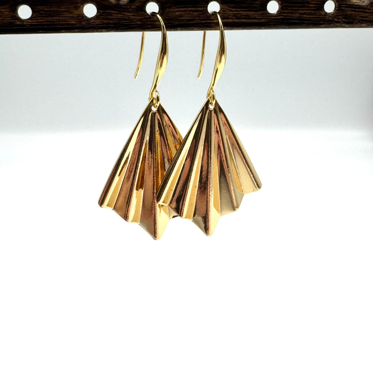 Vifte Vedhæng, 18K Forgyldt, 35x27mm, 2 stk. - Uniq Perler - 113101