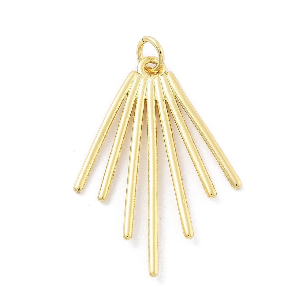 Vifte Vedhæng, 18K Langtidsholdbar Forgyldt, 32x22mm - Uniq Perler - 114818