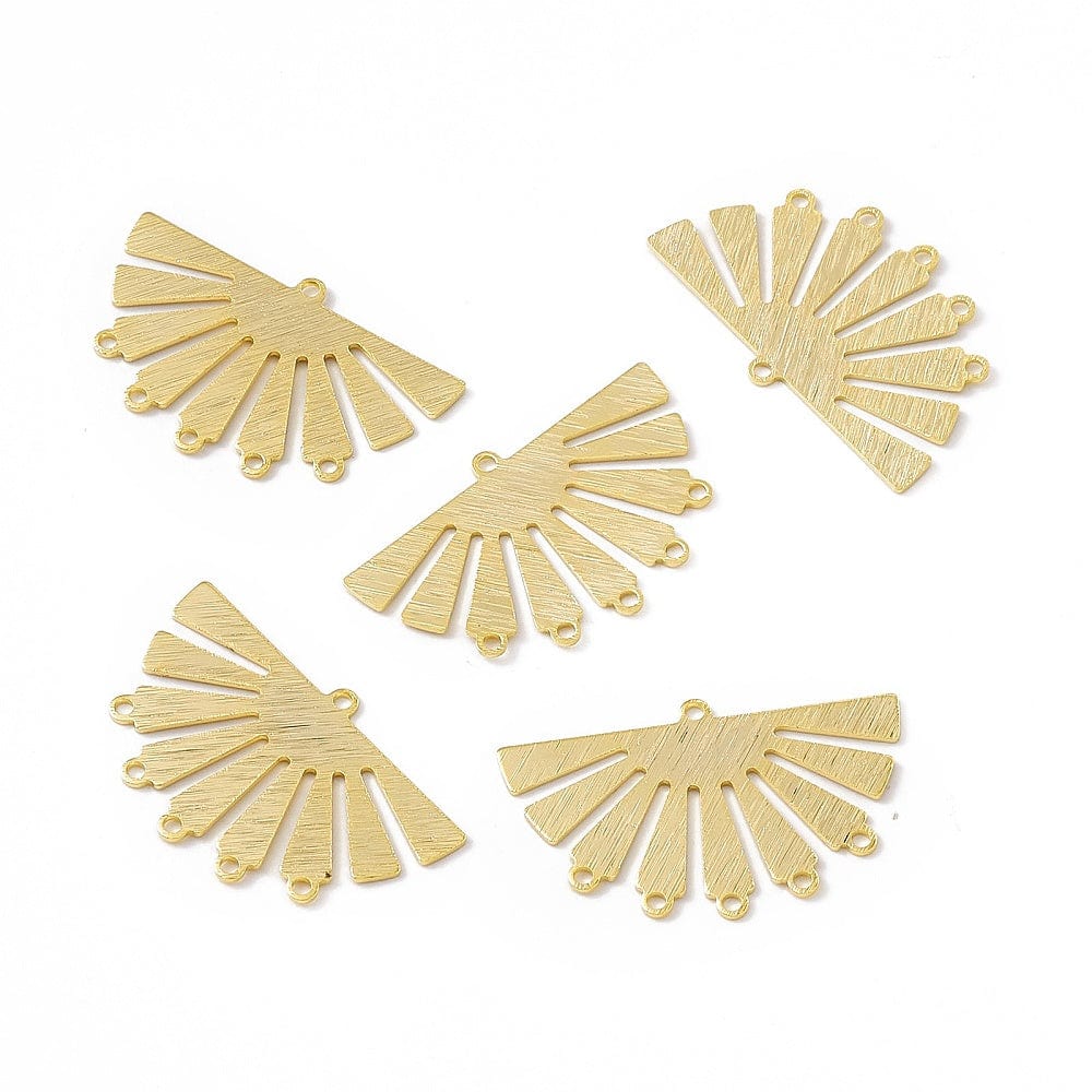 Vifte Vedhæng, Forgyldt Messing, med 5 øjne, 2 stk. - Uniq Perler - 112812, 845678