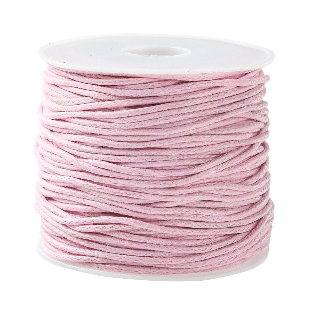 Voksbelagt Bomuldssnor – Pink (1mm, 23 meter) - Uniq Perler - 123044