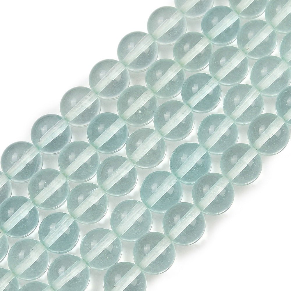 Watermelon Glasperler – Runde Aquamarine (8mm) - Uniq Perler -
