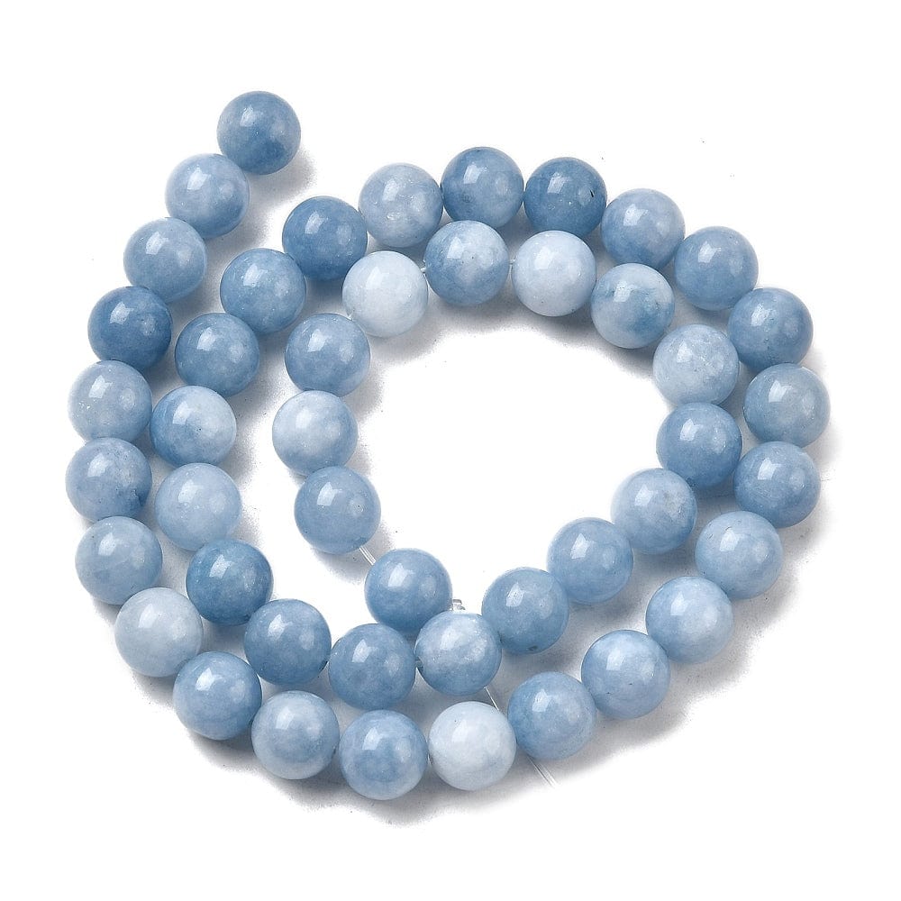 White Jade – Blå, Rund (8,5mm) - Uniq Perler - 115908