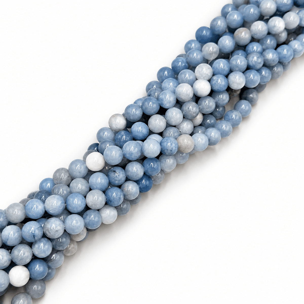 White Jade – Blå, Rund (8,5mm) - Uniq Perler - 115908