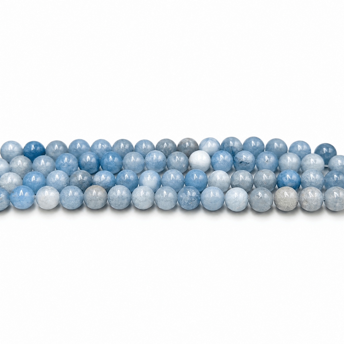 White Jade – Blå, Rund (8,5mm) - Uniq Perler - 115908