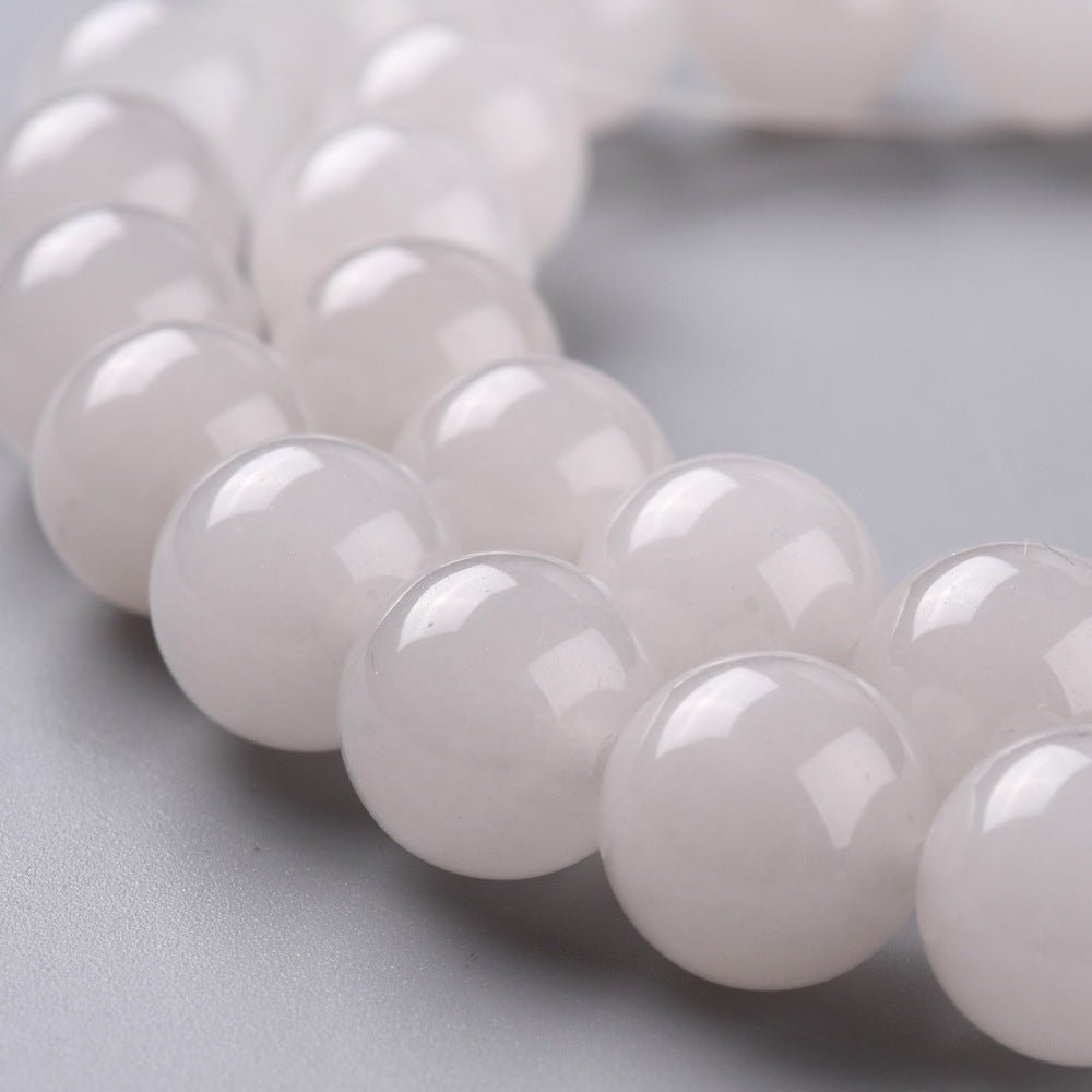 White Jade Perler – Hvid, Runde (10mm) - Uniq Perler -