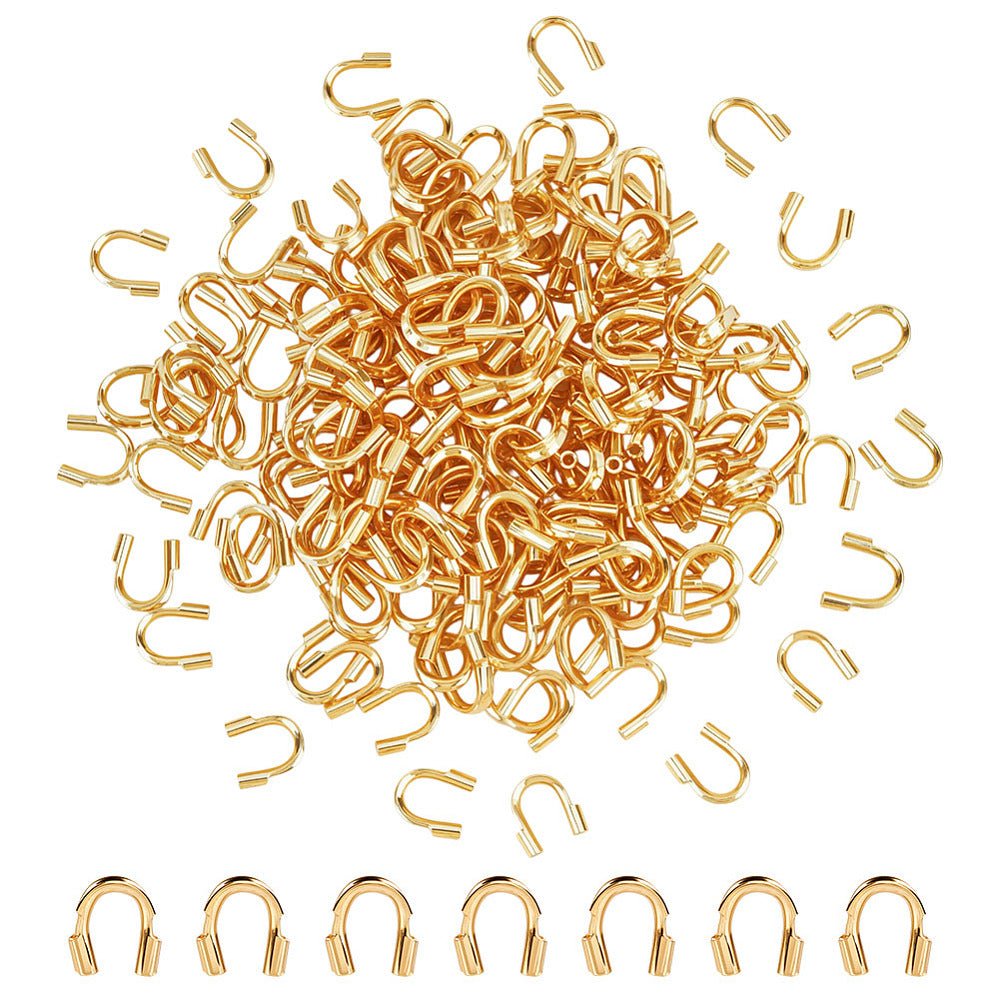 Wirebeskytter – 18K Langtidsholdbar Forgyldt (4,5x4x1mm) 200 stk. - Uniq Perler - 124559