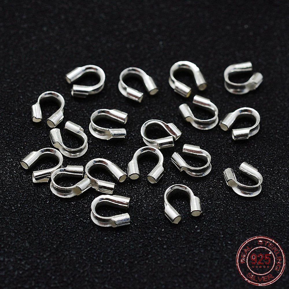Wirebeskyttere – Sterling Sølv 925 (5x5x1.1mm), 6 stk - Uniq Perler -