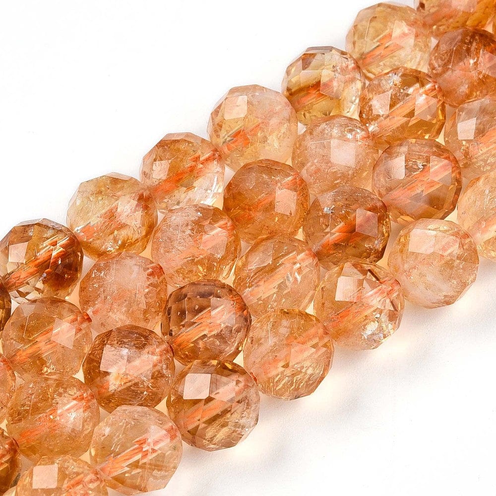 Yellow Kvarts - Facetteret runde (7 - 8mm) - Uniq Perler - 115760