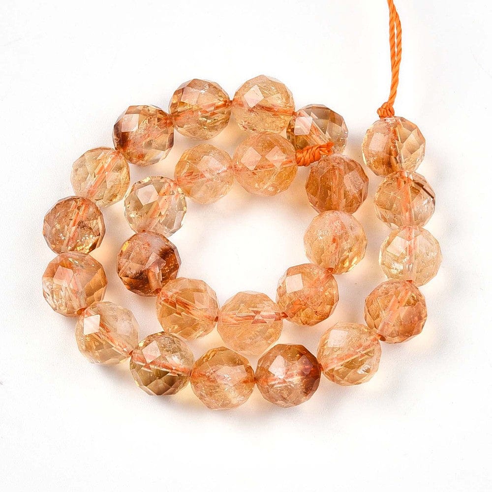 Yellow Kvarts - Facetteret runde (7 - 8mm) - Uniq Perler - 115760