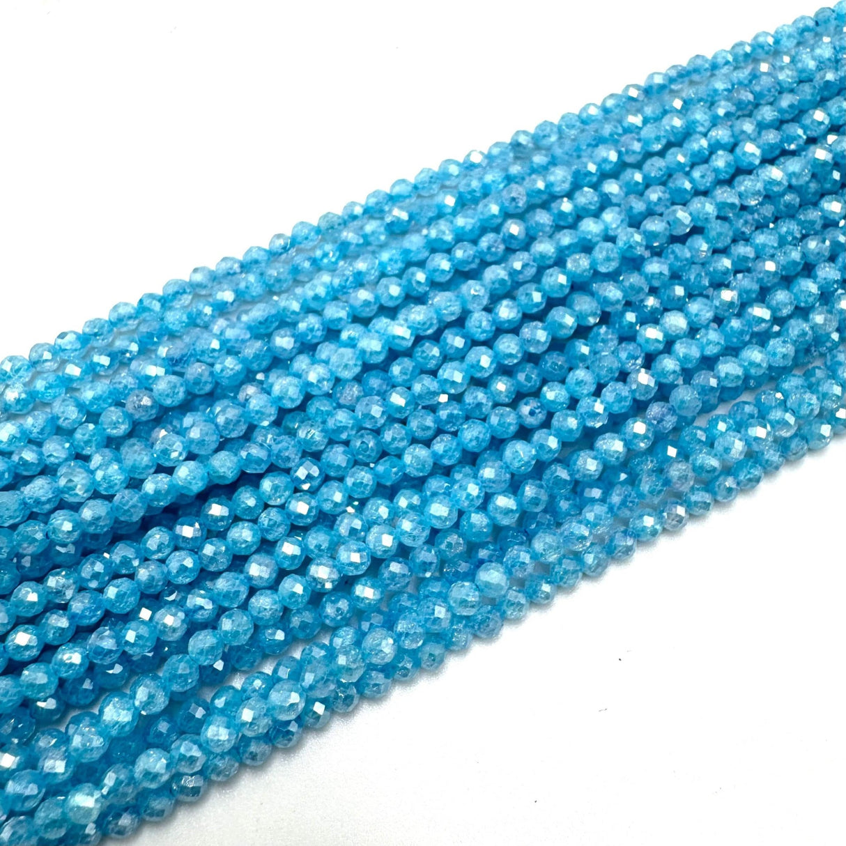 Zirkonia Perler – Deep Blue, Facetteret (3mm) - Uniq Perler - 423593