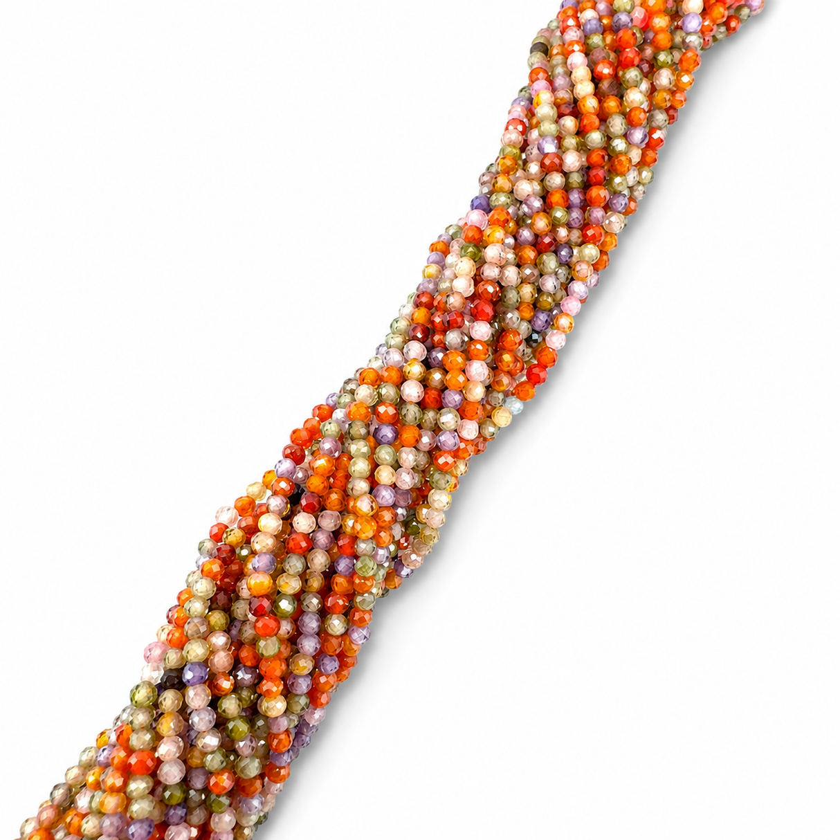 Zirkonia Perler – Farve Mix, Facetteret (2mm) - Uniq Perler - 111659
