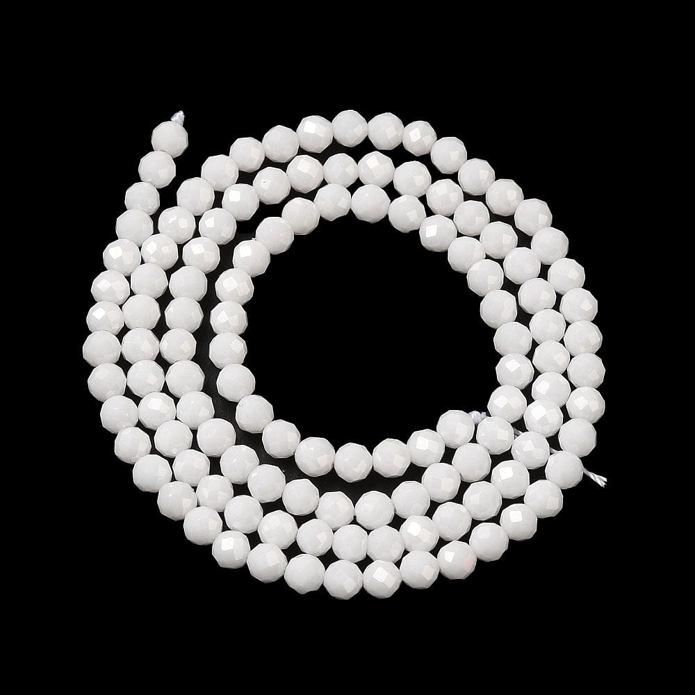 Zirkonia Perler – Hvid, Facetteret (3mm) - Uniq Perler - 473843