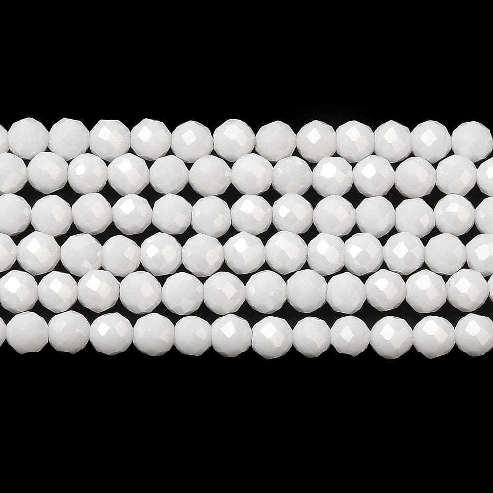 Zirkonia Perler – Hvid, Facetteret (3mm) - Uniq Perler - 473843