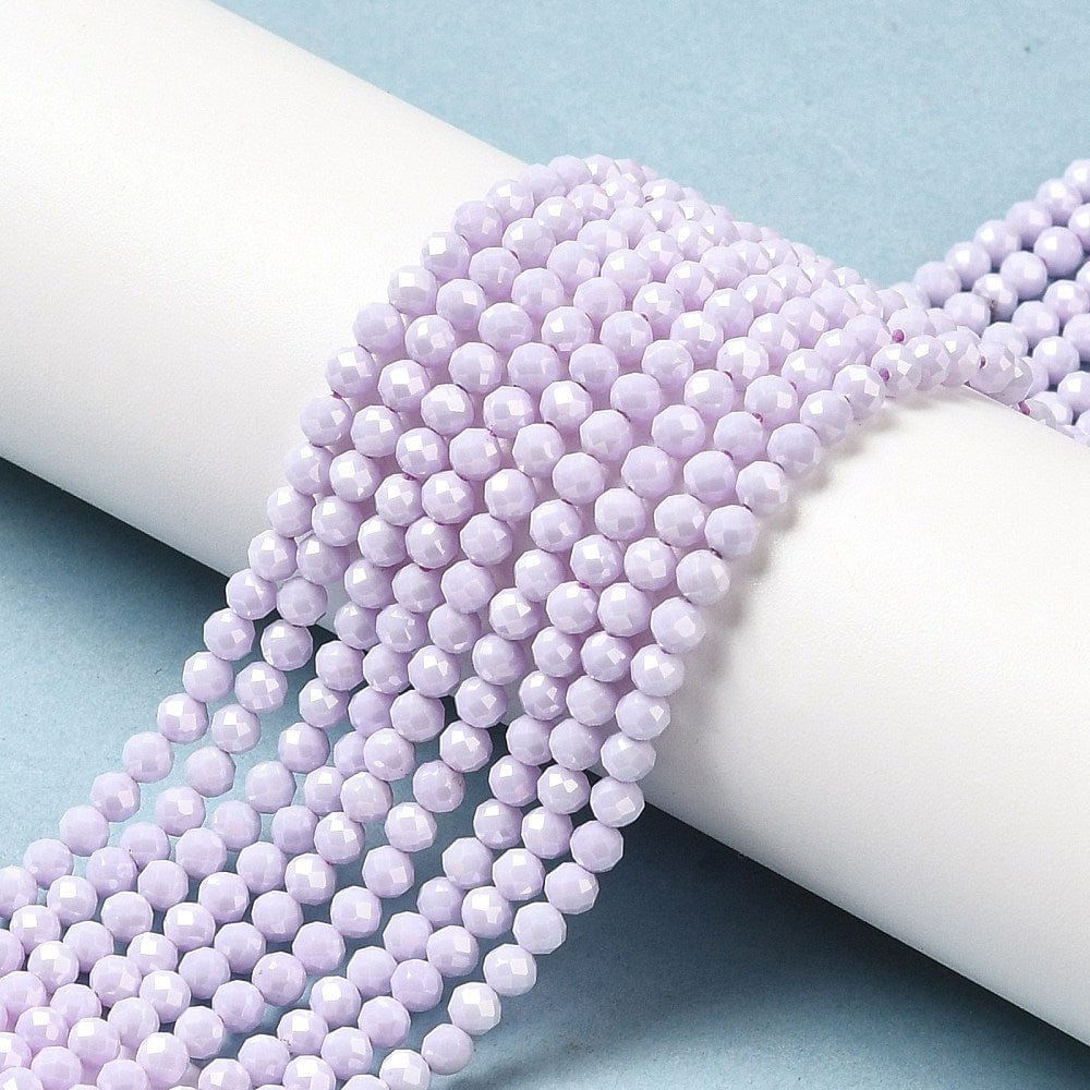 Zirkonia Perler – Lilla, Facetteret (3mm) - Uniq Perler - 112814