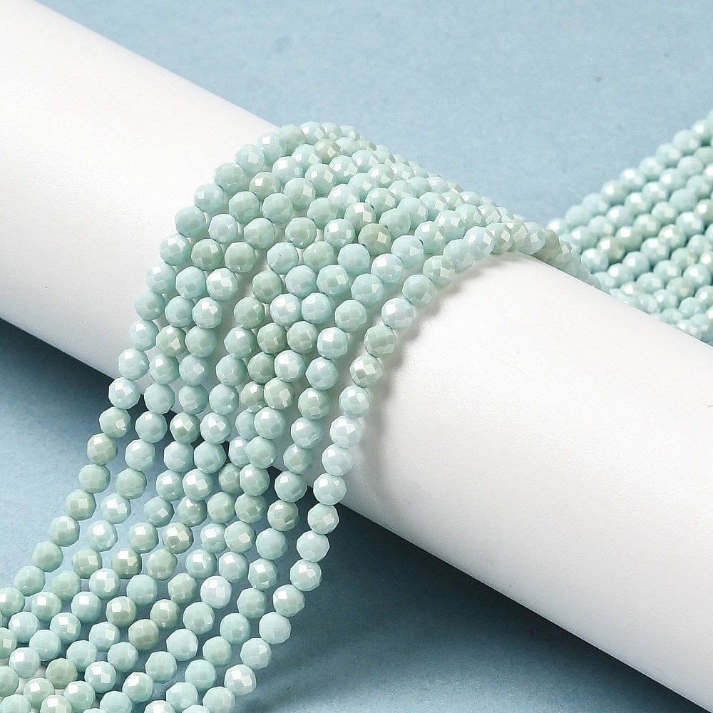 Zirkonia Perler – Mint Grøn, Facetteret (3mm) - Uniq Perler - 475472