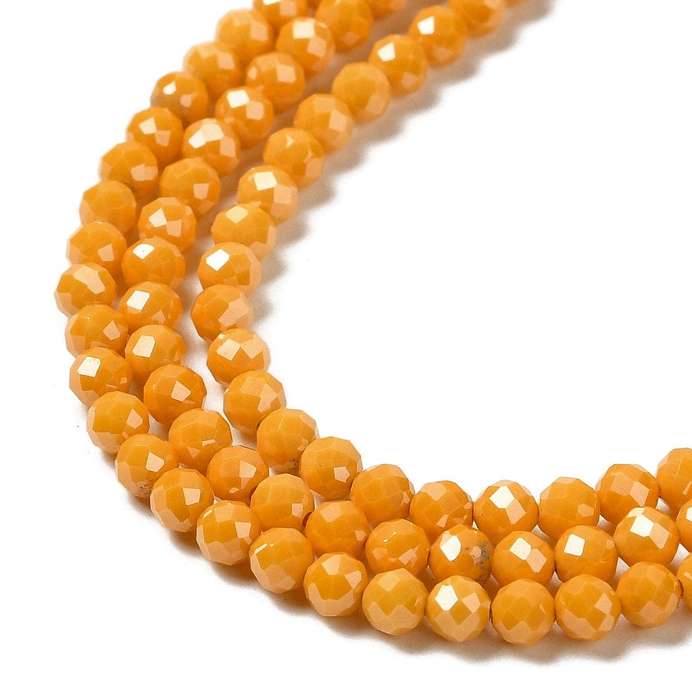 Zirkonia Perler – Orange, Facetteret (3mm) - Uniq Perler - 113534