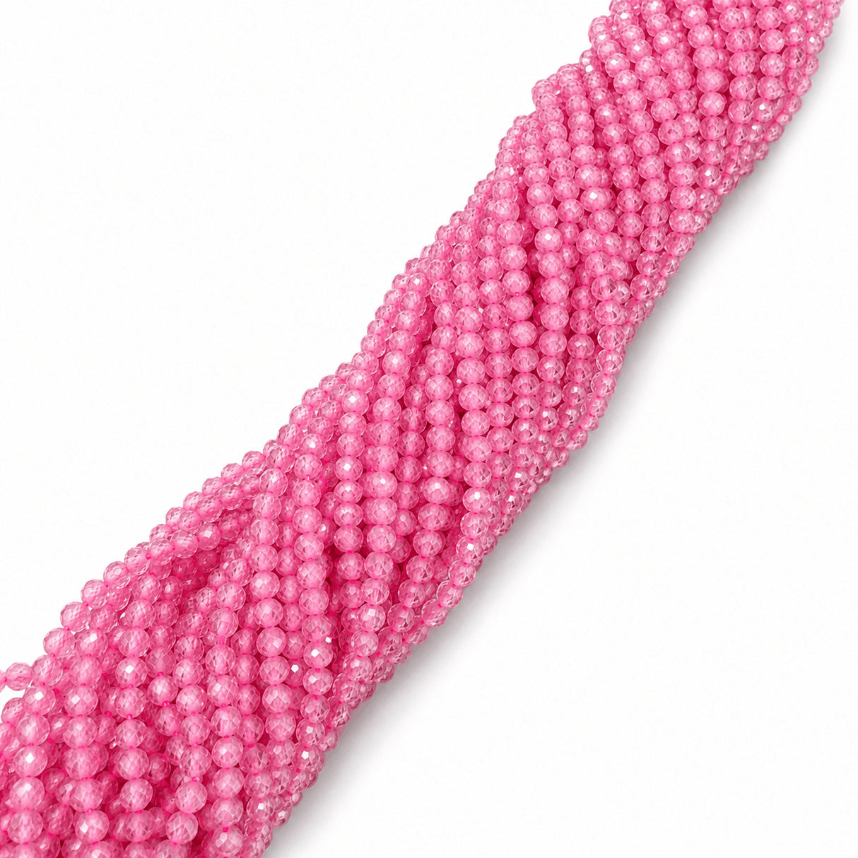 Zirkonia Perler – Rosa, Facetteret (3x2,5mm) - Uniq Perler - 9838401249