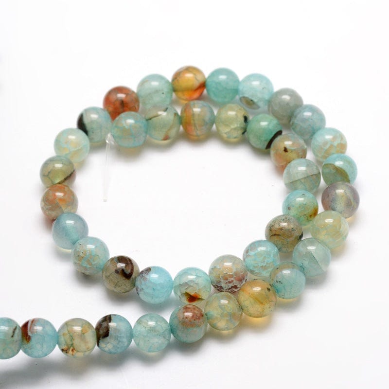 Agat Perler – Blå/grønne Nuancer (14mm) - Uniq Perler - 13760