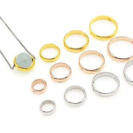 AL sterling sølv Lukket forgyldt sterling sølv ring/vedhæng til perle 8 mm