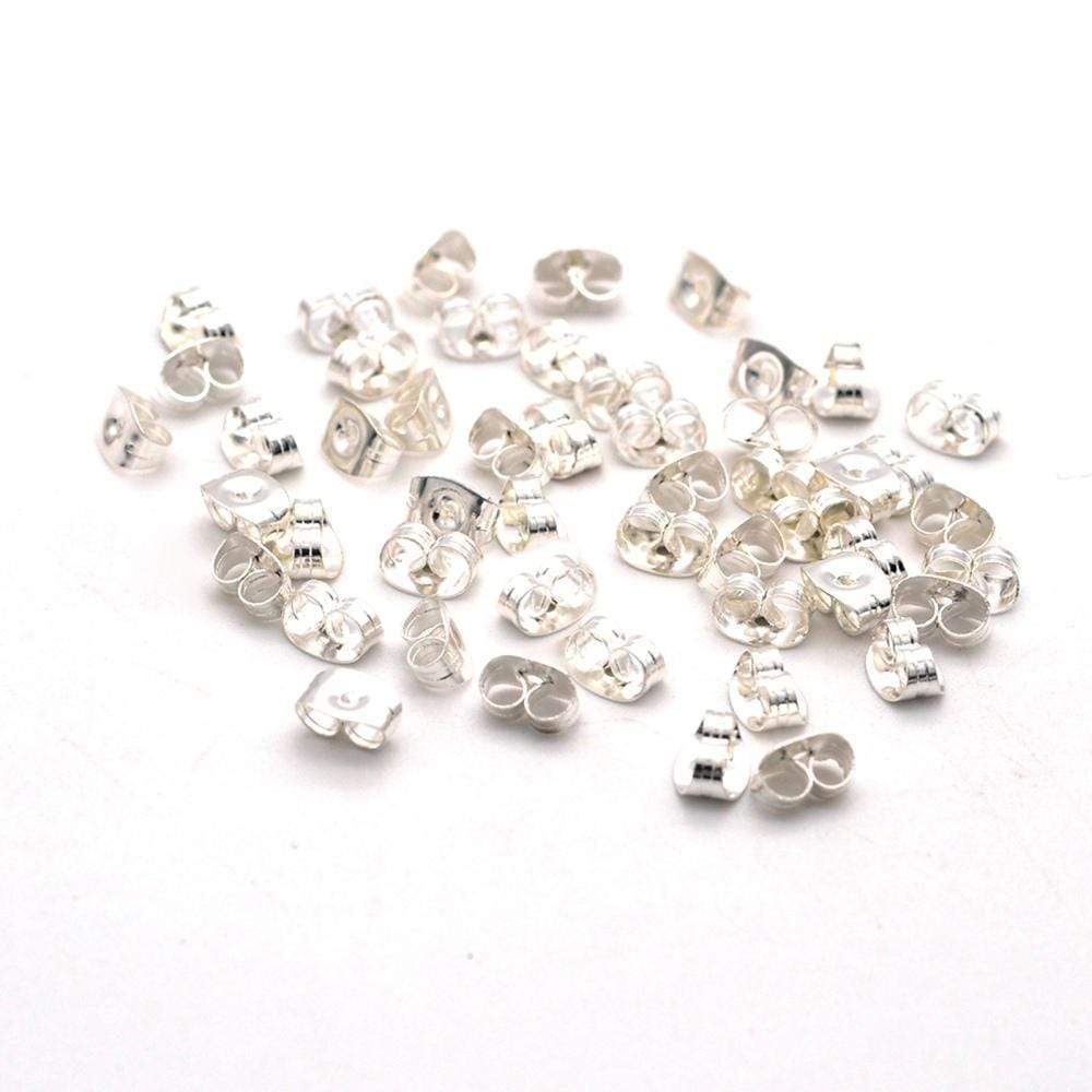 Bagstoppere - Forsølvet Stål (6x4,5x3mm), 10 stk - Uniq Perler - 326729