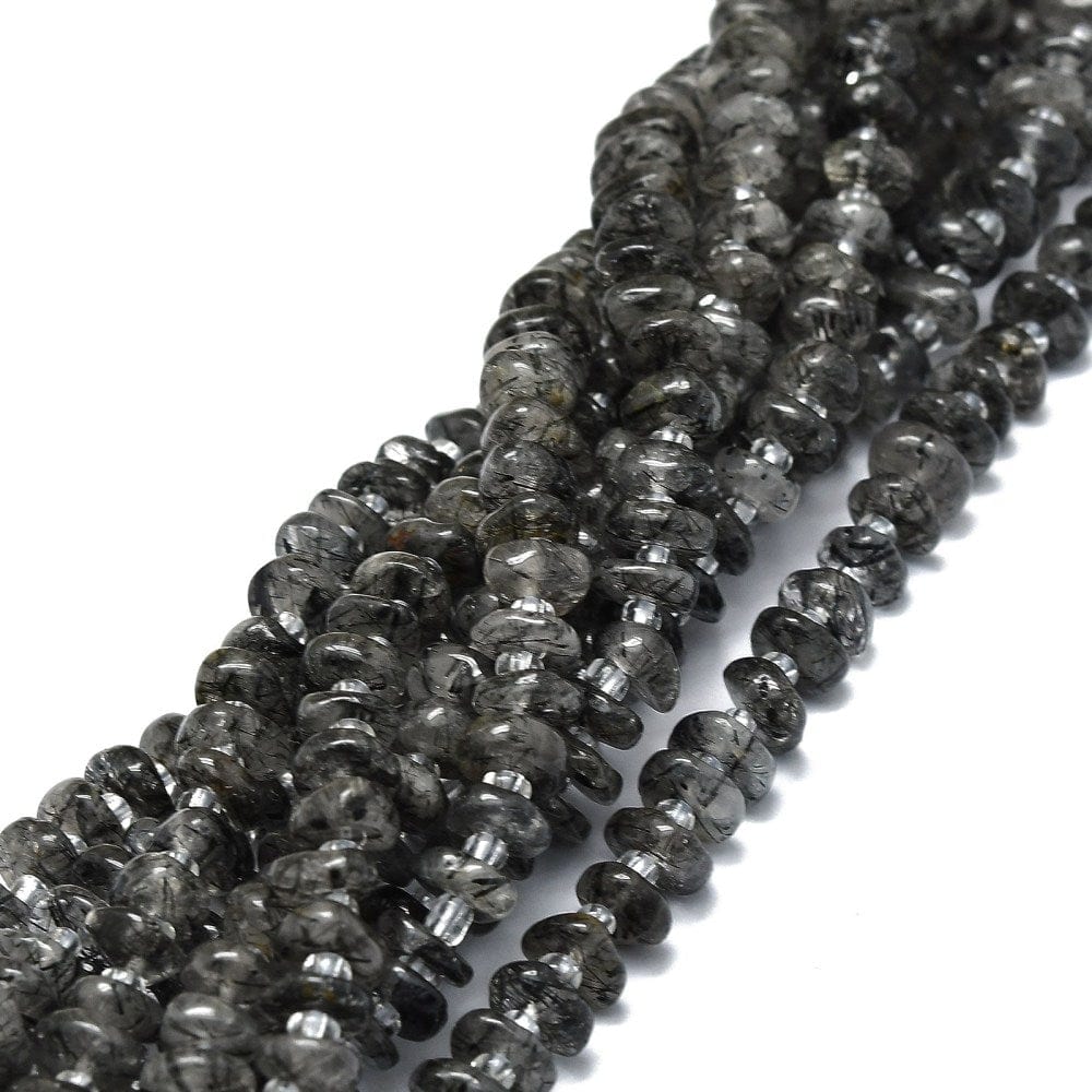 Black Kvarts Chips Perler, (7 - 10mm) - Uniq Perler - 111722