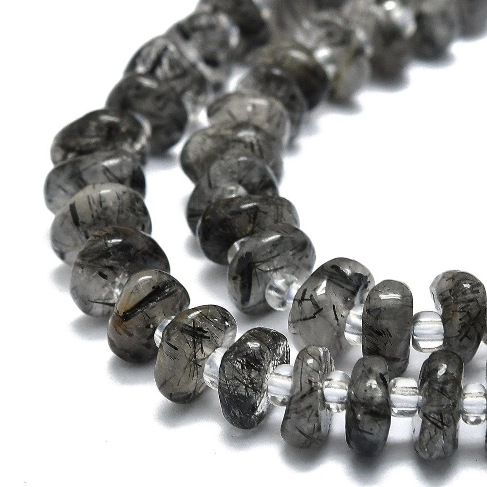 Black Kvarts Chips Perler, (7 - 10mm) - Uniq Perler - 111722