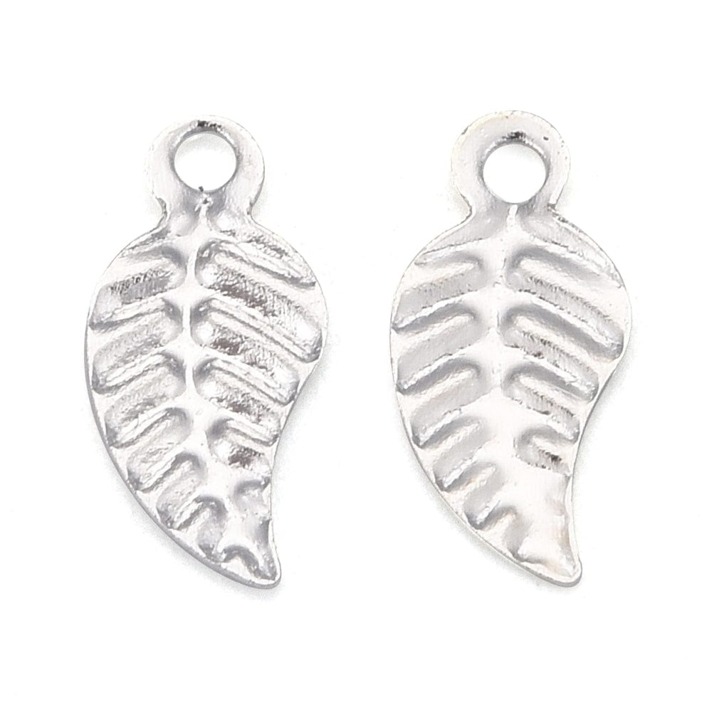 Blad Vedhæng, Sterling Sølv Belagt, 10 Stk - Uniq Perler - 8388383
