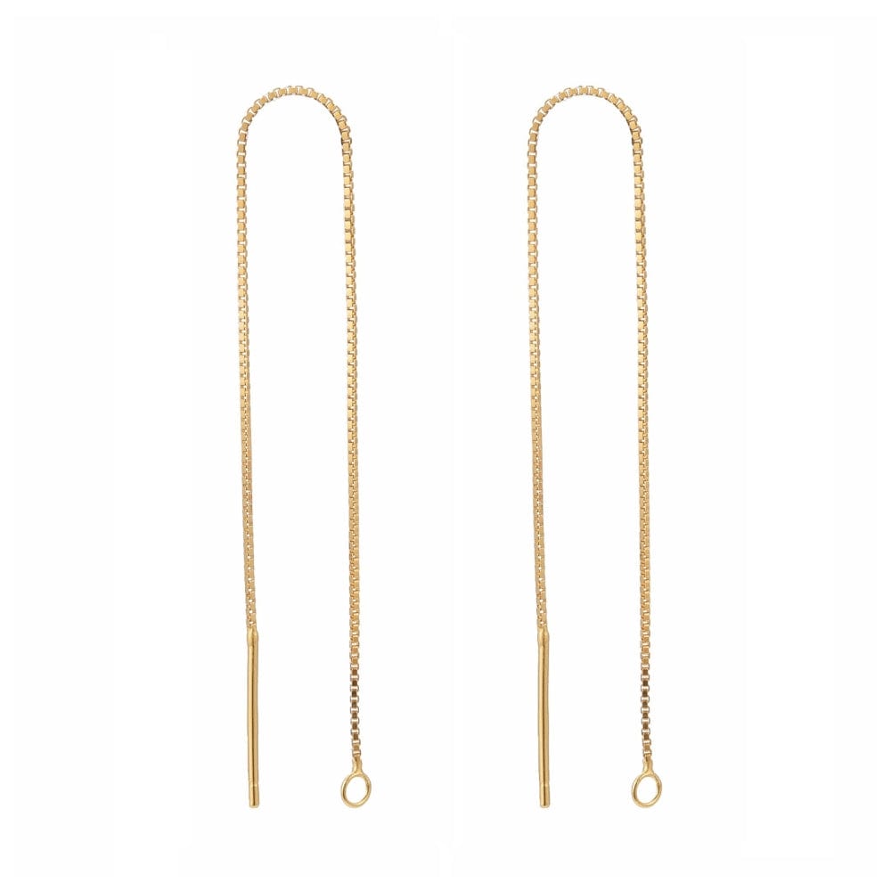 Box Ørekæde – Forgyldt 925 Sterling Sølv (100mm) - Uniq Perler - 3584833