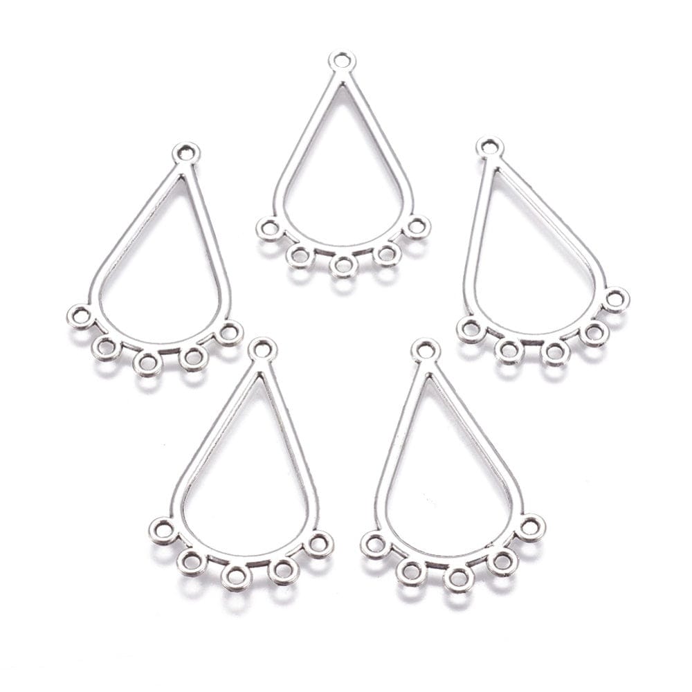 Chandelier Mellemled, Forsølvet, (37x24mm) - Uniq Perler - 0000013740