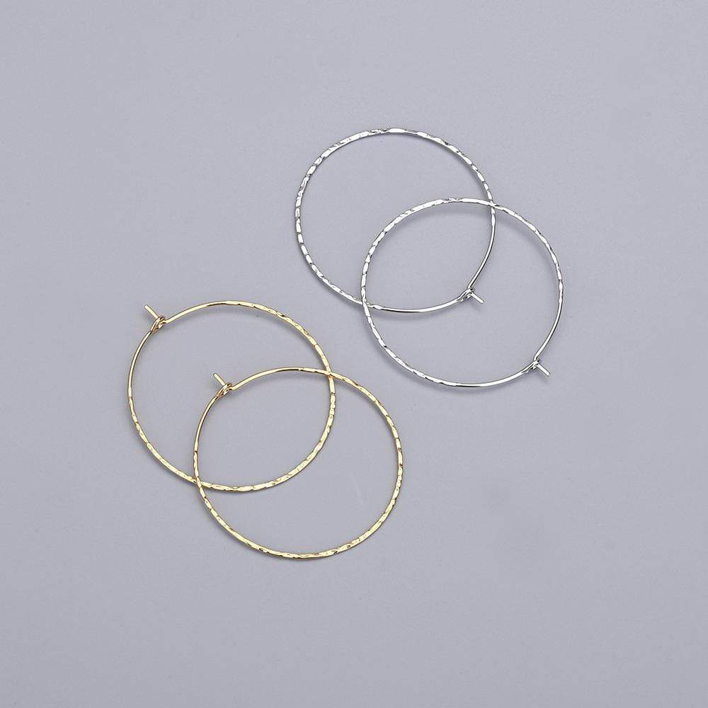 Creoler Med Mønster – Sterling Sølv 925 (20mm) - Uniq Perler - 0000007161