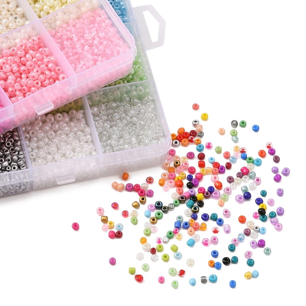 DIY Kasse Med Seed Beads, Bogstaver, Vedhæng M.M. - Uniq Perler - 38694