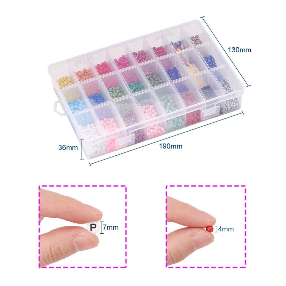 DIY Smykkesæt – Seed Beads, Bogstav Perler, Elastik & Værktøj - Uniq Perler - 127373737