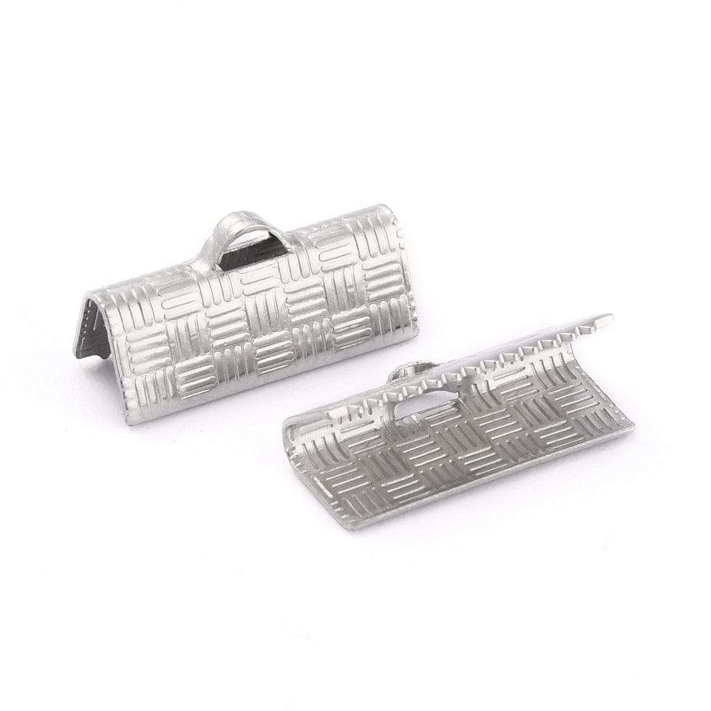 Endestykker i Stålfarvet Stål – Til Smykker (7x15x5,5mm, 10 stk) - Uniq Perler - 0000009017