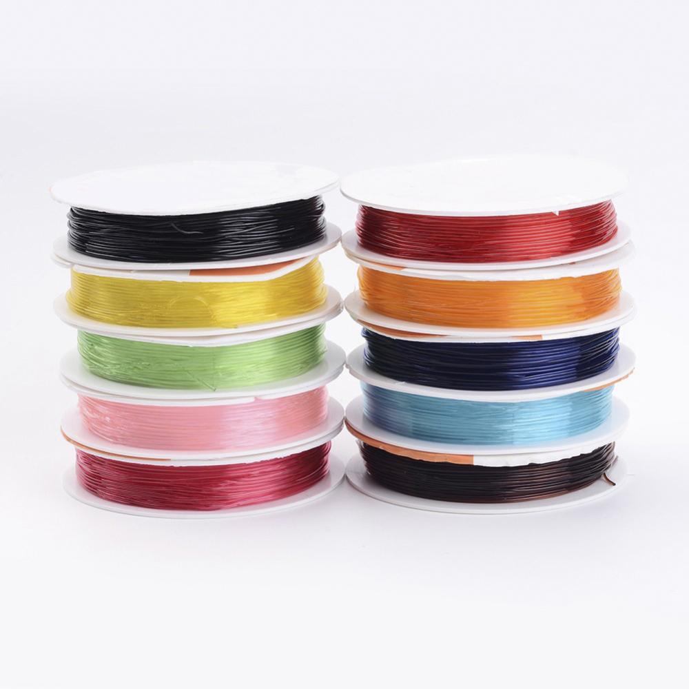 Farvet Elastiksnor – 0,8mm, 10 Ruller (60m) - Uniq Perler - 172652