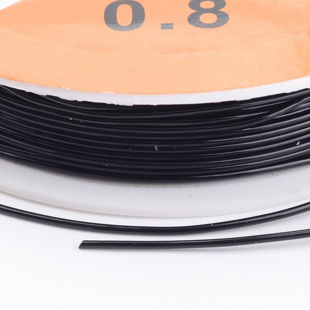 Farvet Elastiksnor – 0,8mm, 10 Ruller (60m) - Uniq Perler - 172652