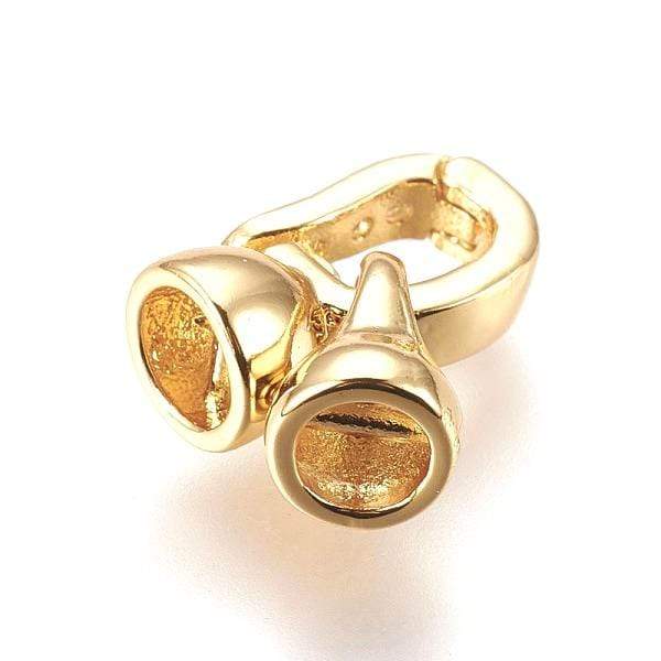 Fold Over Lås Med Zirkonia Sten, 18K Forgyldt, (12x6mm) - Uniq Perler - 845848383