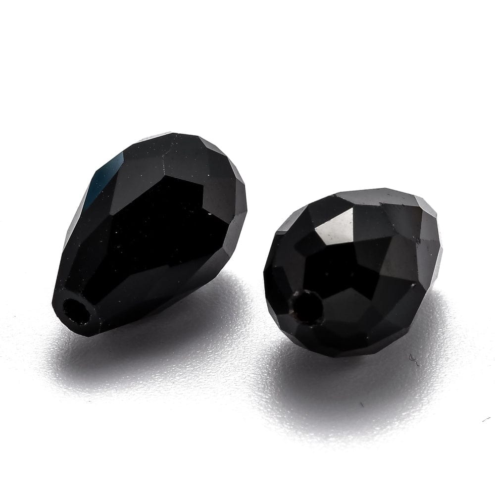 Glas Dråber, Facetteret, (12x8mm, 100 Stk) - Uniq Perler - 887847